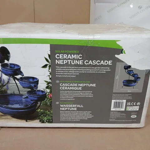 SMART SOLAR CERAMIC NEPTUNE CASCADE WATER FEATURE BLUE - COLLECTION ONLY