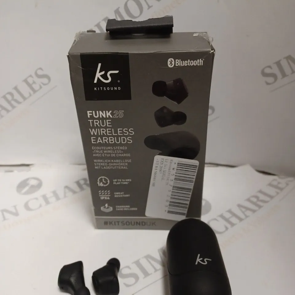 4 X BOXED KITSOUND FUNK 25 TRUE WIRELESS EARPHONES 