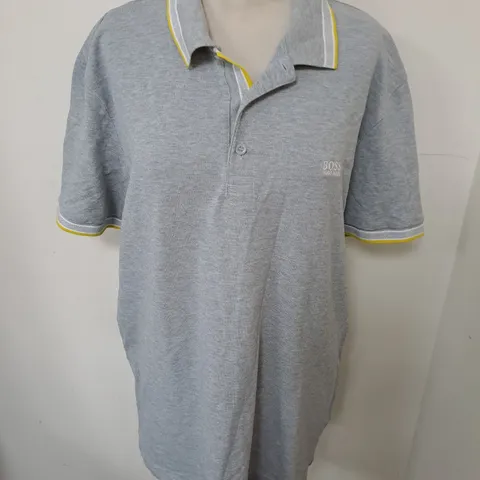 HUGO BOSS REGULAR FIT GREY POLO - XXL