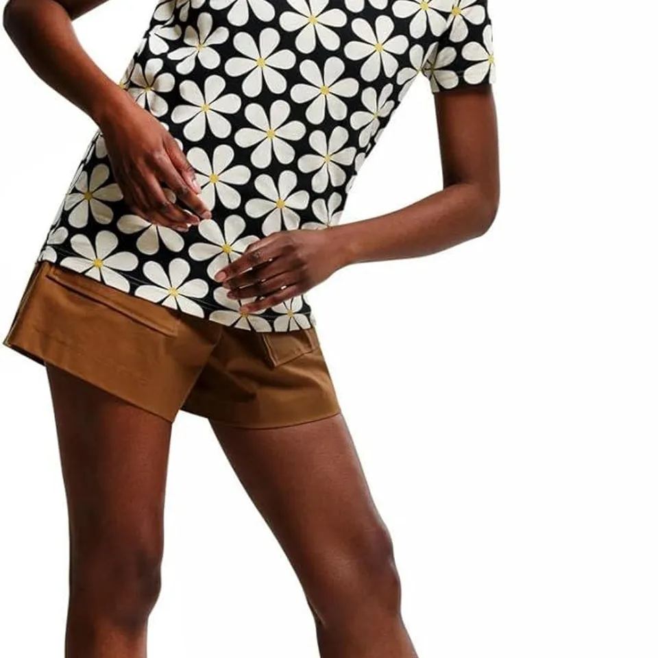 REGATTA WOMENS ORLA KIELY EASY-TO-WEAR T-SHIRT BLACK DAISY SIZE 14