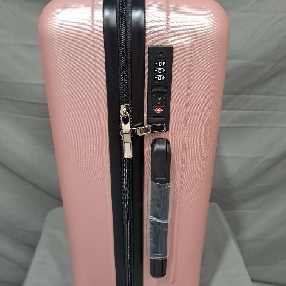 FLIEE HARD SHELLED LIGHTWEIGHT LOCKABLE LUGGAGE CASE IN PINK 