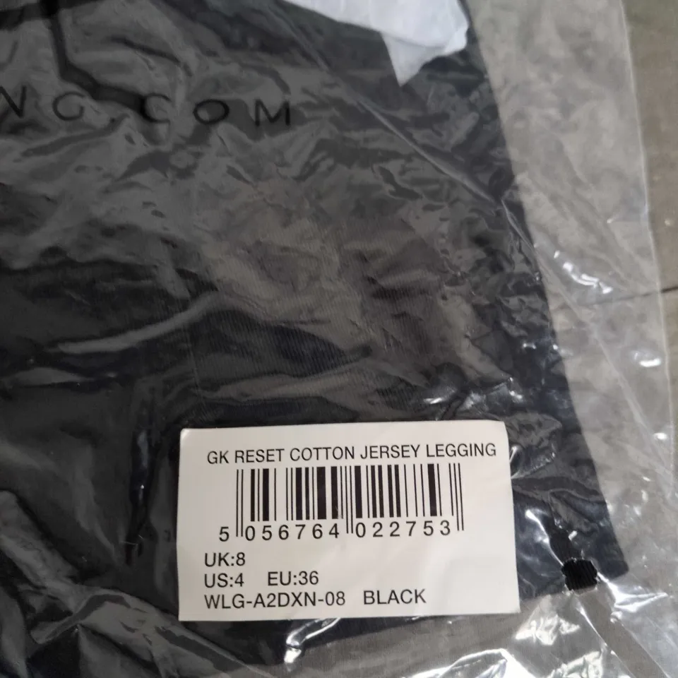 THE GYM KING GK RESET COTTON JERSEY LEGGINGS – BLACK, UK 8