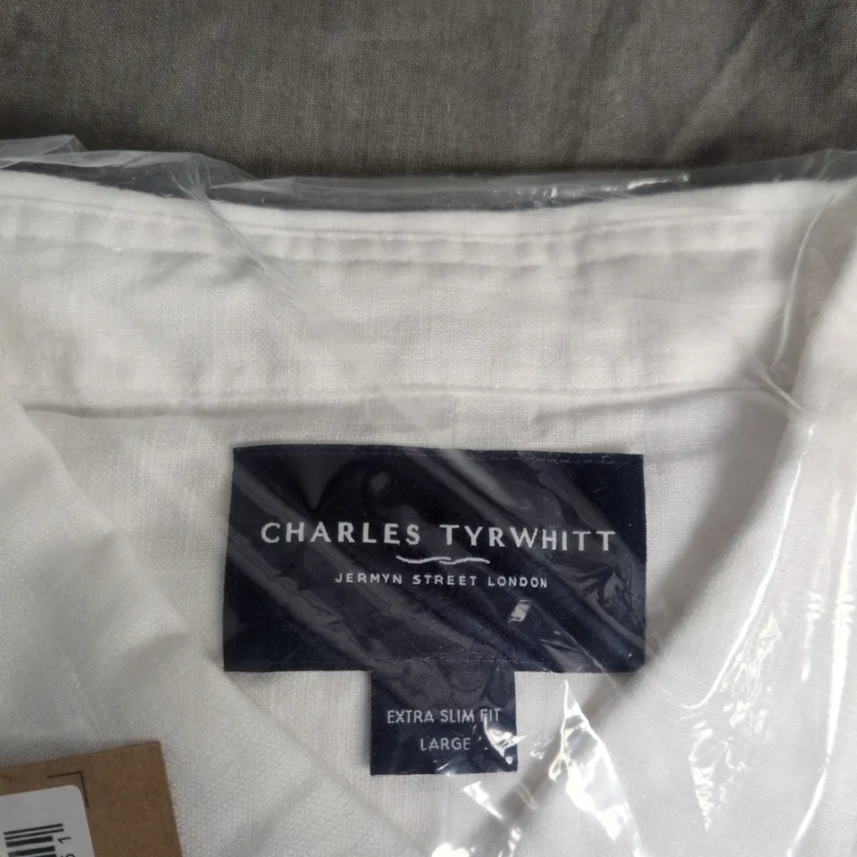 CHARLES TYRWHITT WHITE SHIRT – EXTRA SLIM FIT, LARGE (UK L)