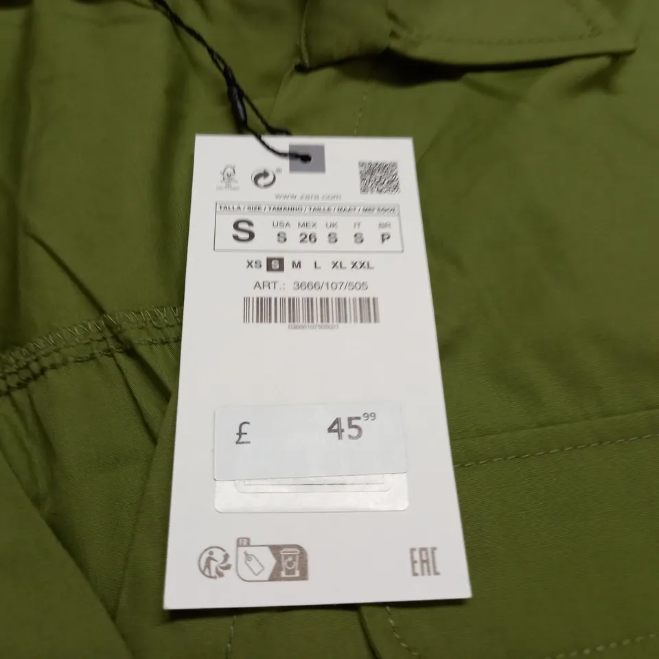 ZARA GREEN SHIRT DRESS- UK S