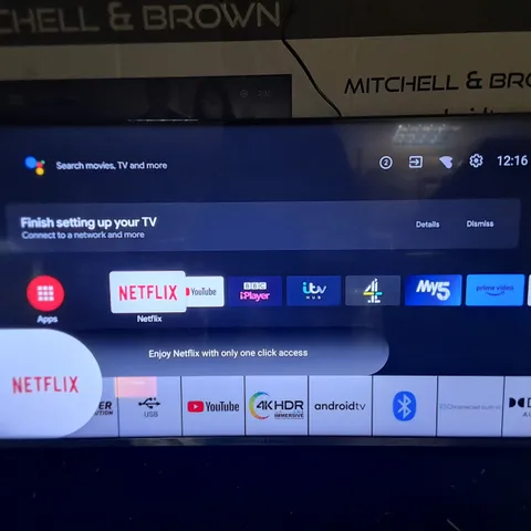 MITCHELL AND BROWN JB-43QLED1811  43 INCH QLED 4K ULTRA HD HDR SMART TV FREEVIEW PLAY