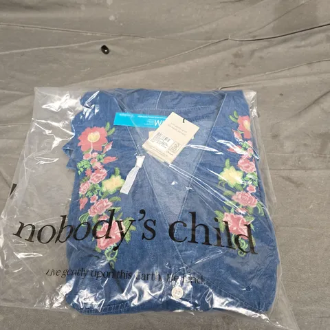BAGGED NOBODYS CHILD LS DENIM STARLIGHT MINI DRESS - SIZE 18