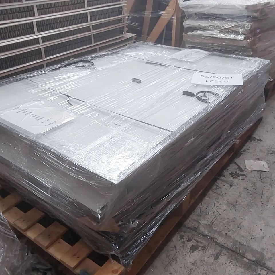 PALLET CONTAINING APPROXIMATELY 14x UNCHECKED BLACK 8 X 4 SOLAR GRID PANELS