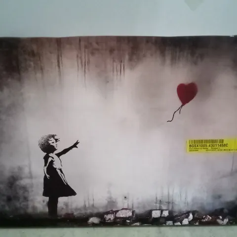 HEART BALLOON BY BANKSY - WRAPPED CANVAS PRINT