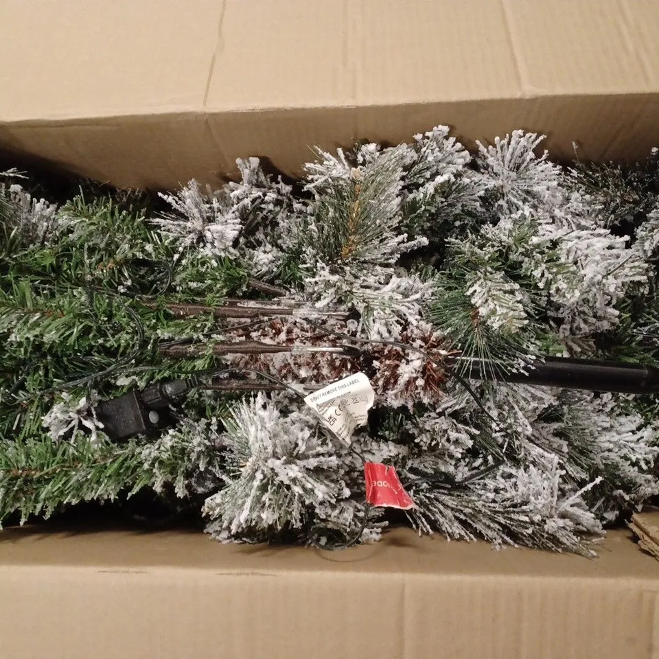 WE R CHRISTMAS 7FT SLIM FLOCKED SPRUCE TREE - COLLECTION ONLY