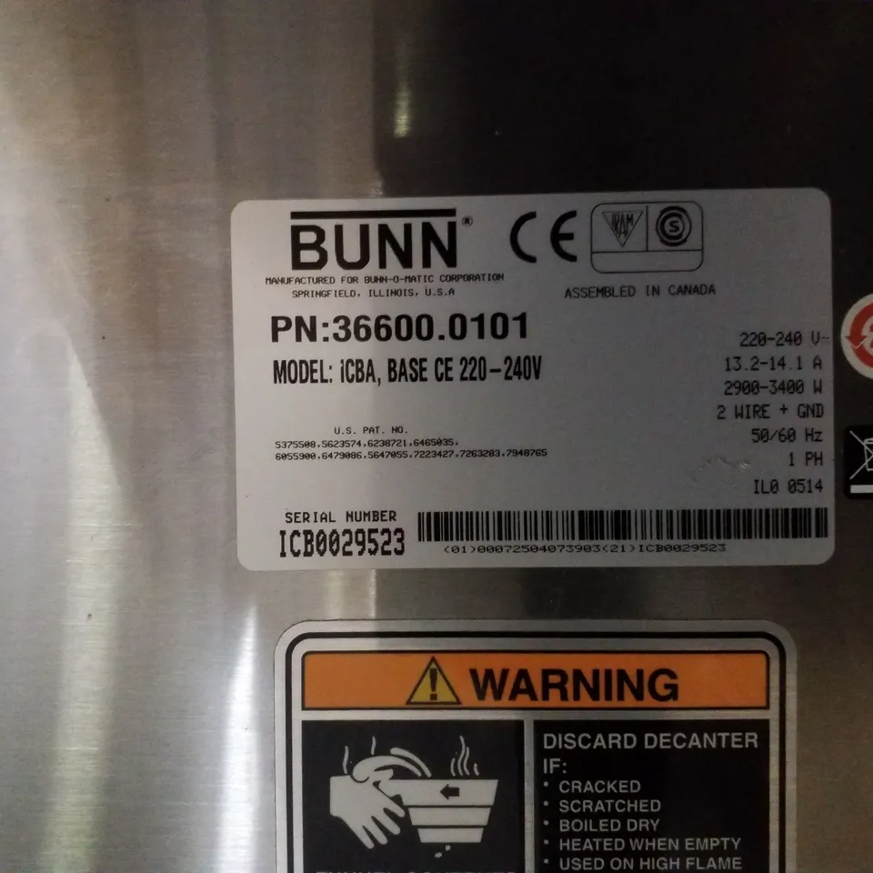BUNN ICBA FILTER BULK BREW COFFEE MACHINE