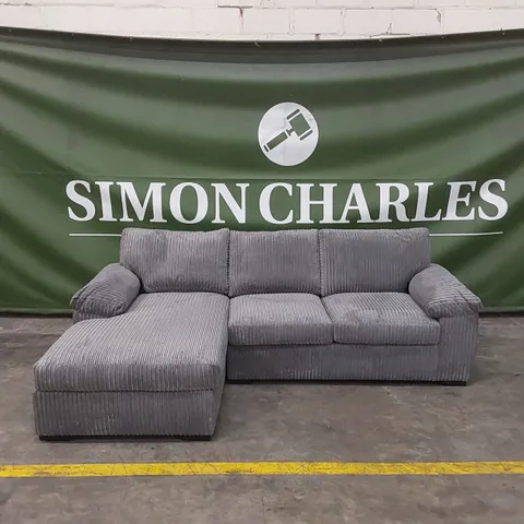 AMALFI LEFT HAND SCATTER BACK FABRIC CORNER CHAISE SOFA - CHARCOAL