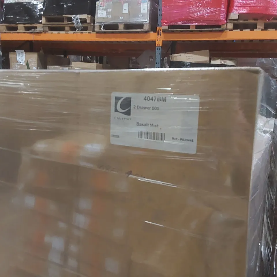 PALLET CONTAINING A LARGE QUANTITY OF ASSORTED BATHROOM FURNITURE PARTS INCLUDING: 2 DRAWER CARCASSES, SLIMLINE WC CARCASS ECT