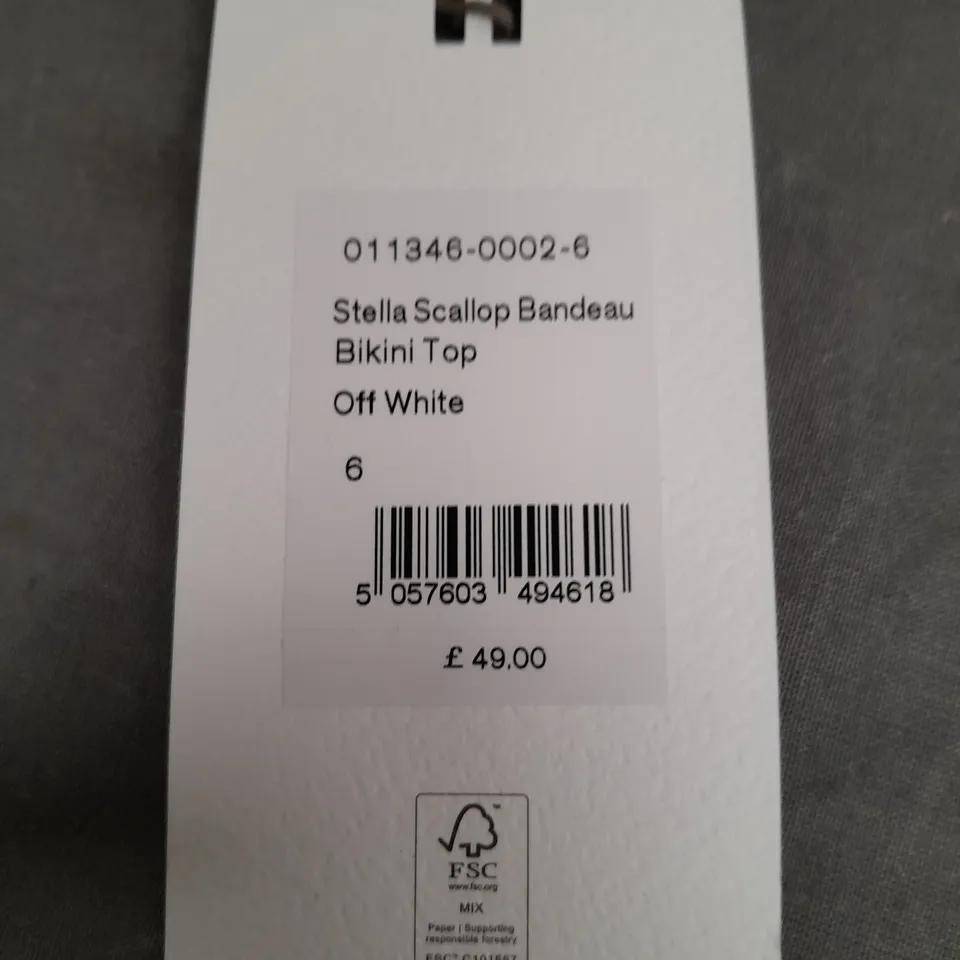 HUSH STELLA SCALLOP BIKINI TOP SIZE 6