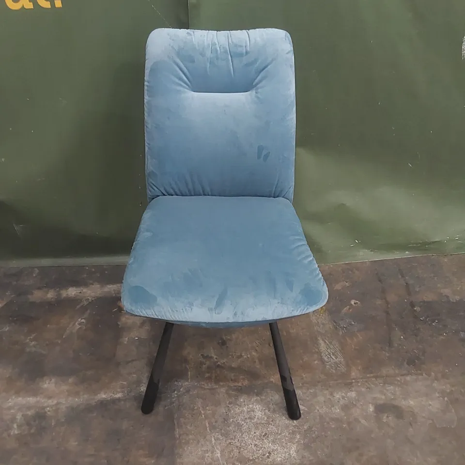 DESIGNER TEAL FABRIC UPHOLSTERED DINING CHAIR 