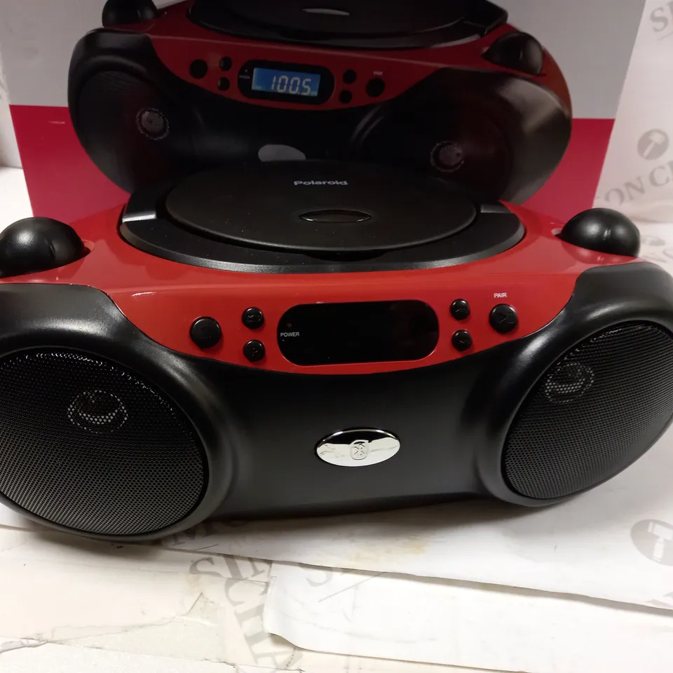 POLAROID BLUETOOTH CD BOOMBOX RED