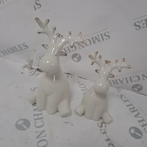 SET 2 CERAMIC DEER ORDAINMENTS