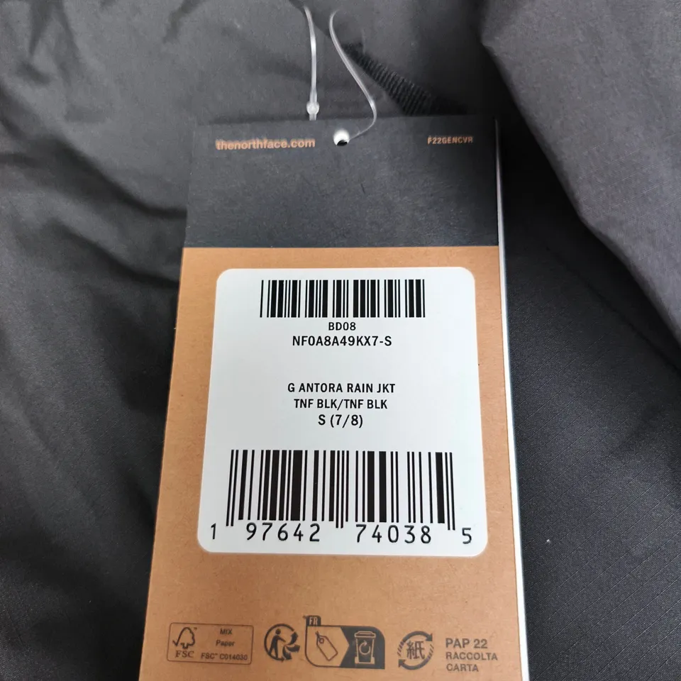 THE NORTH FACE ANTORA RAIN JACKET – BLACK – UK 7-8