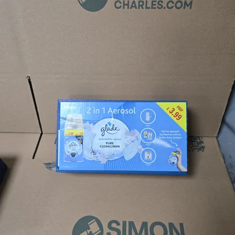 GLADE 2-IN-1 AEROSOL AUTOMATIC SPRAY – PURE CLEAN LINEN (BOX) - 4 X 269ML 