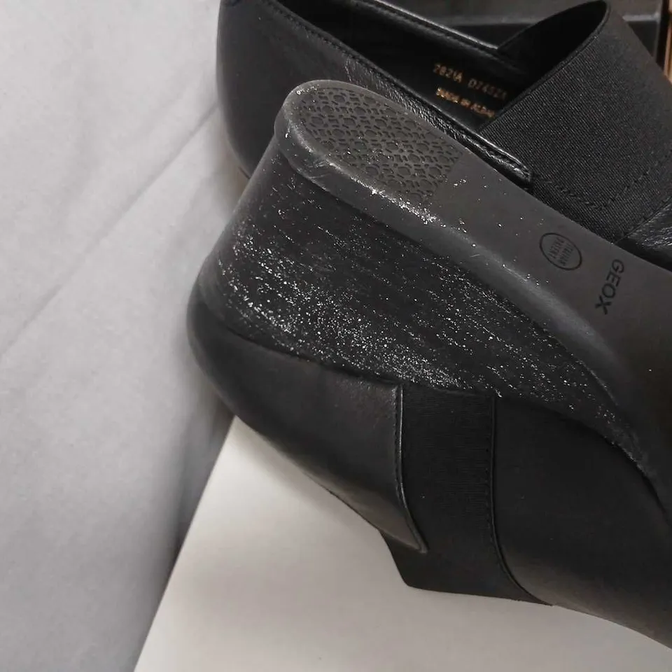GEOX D INSP WEDGE BLACK – WOMEN’S LEATHER SHOES, UK 6.5 (EU 39.5)