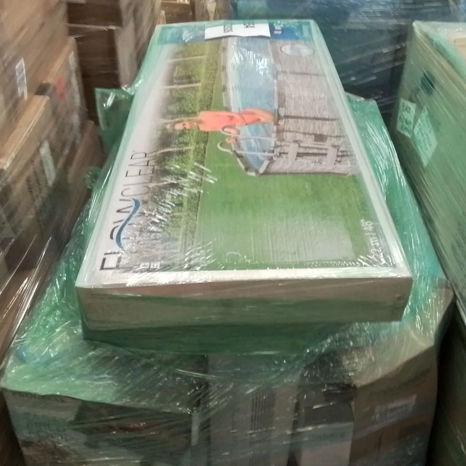 PALLET OF ASSORTED HOUSEHOLD GOODS AND PRODUCTS TO INCLUDE;SWIMMING POOL,MICROWAVE,GRILL,TOWER FAN,SPACE HEATER,VACUUM CLEANER 