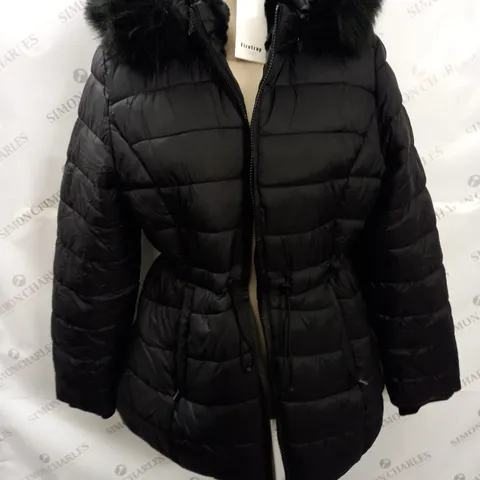 FIRETRAP WOMENS BLACK PADDED COAT - UK 14