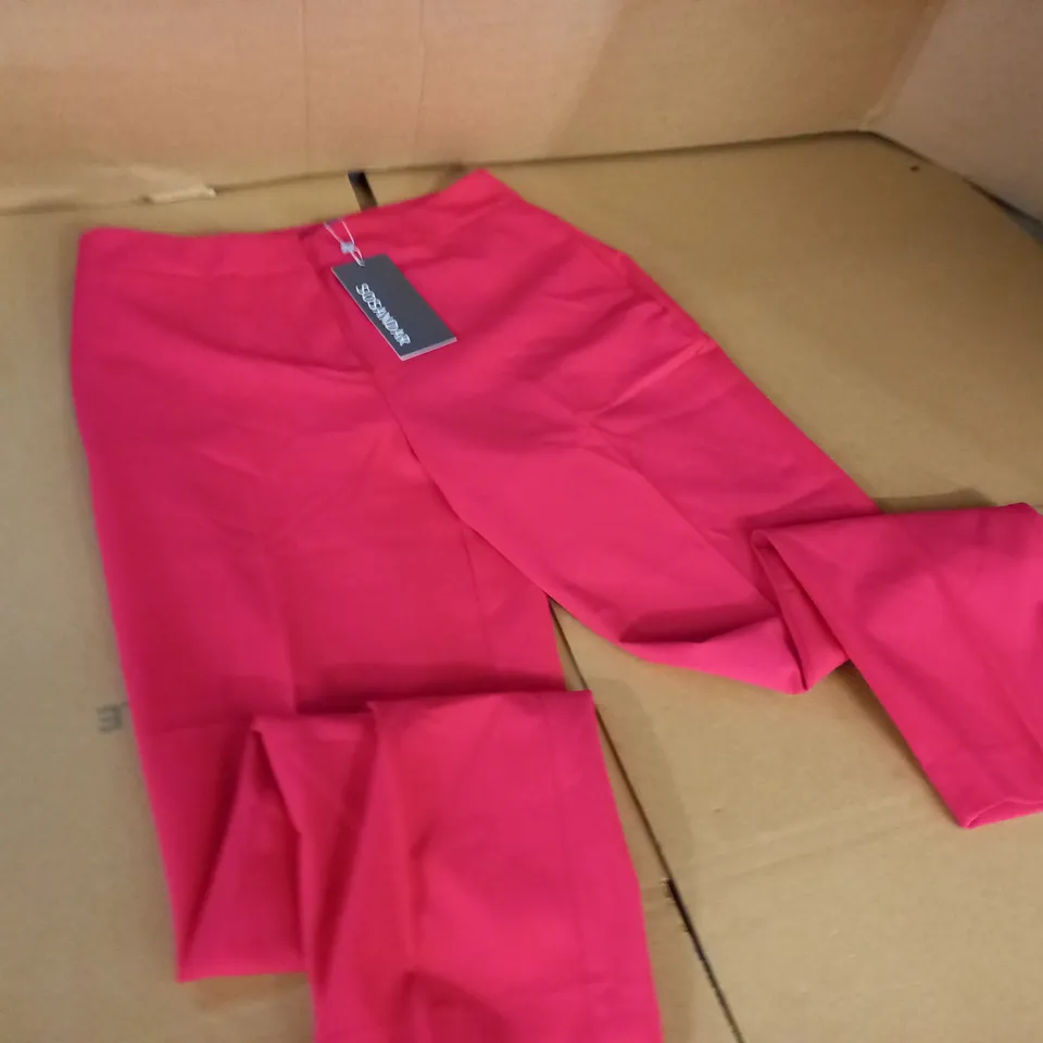SOSANDAR REGULAR LEG TUXEDO TROUSERS IN PINK - 10