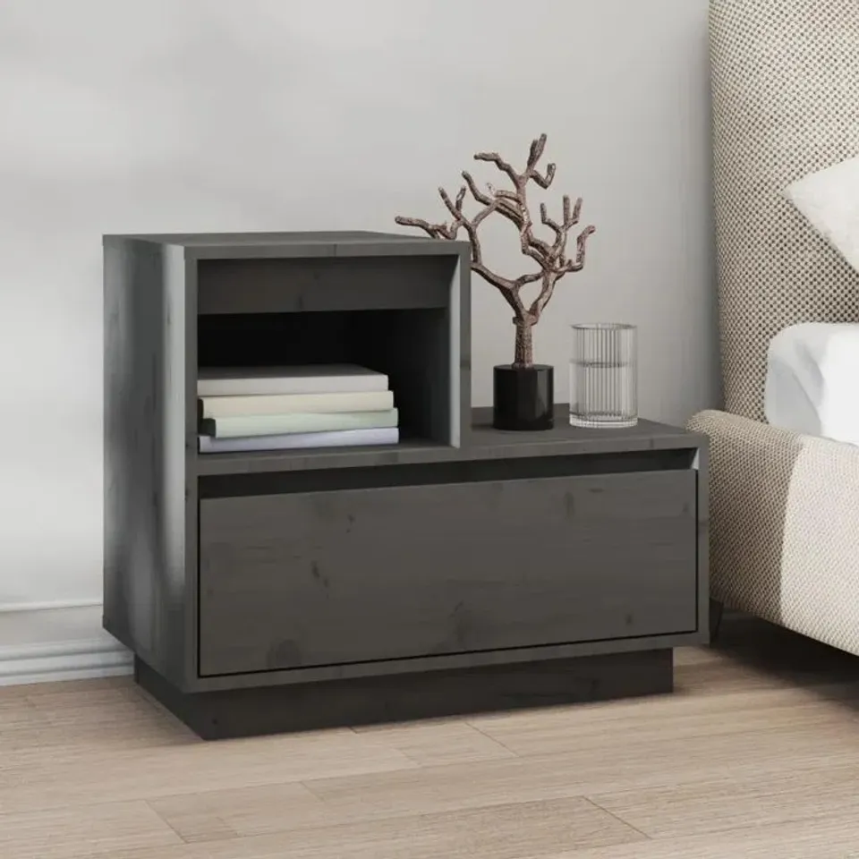 BOXED UPDIKE SOLID WOOD BEDSIDE TABLE