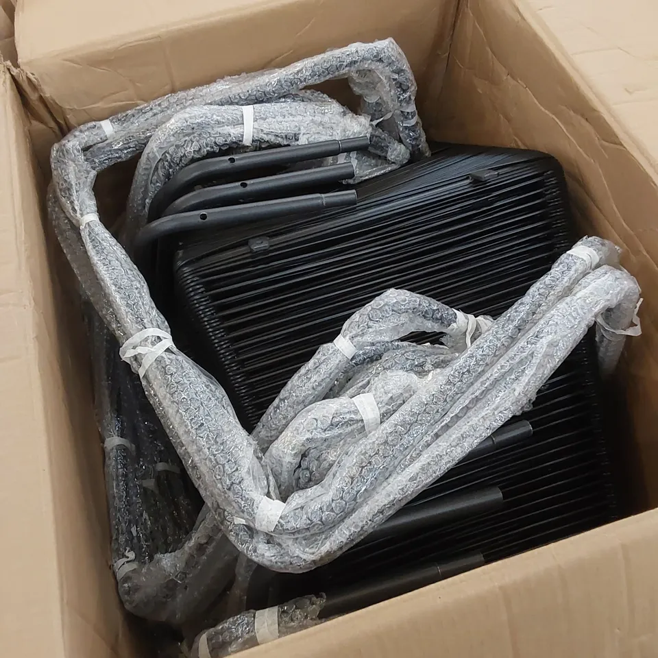 BOXED SET OF 6 RAT LINE GARDEN/PATIO DINING CHAIRS - BLACK (1 BOX)