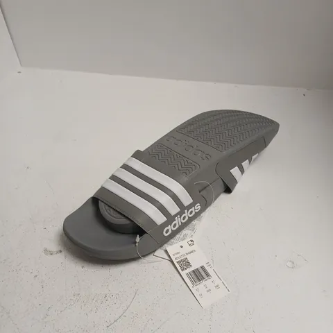 ADIDAS ADILETTE SHOWER SLIDE SANDALS – GREY/WHITE, UK 12