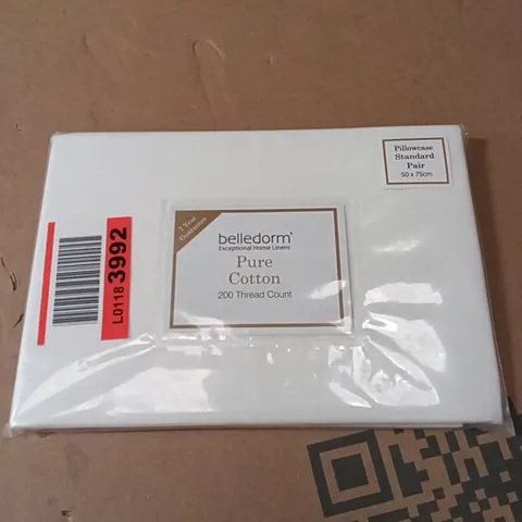 BAGGED COTTON PILLOW CASE PAIR, 50X75cm - WHITE 