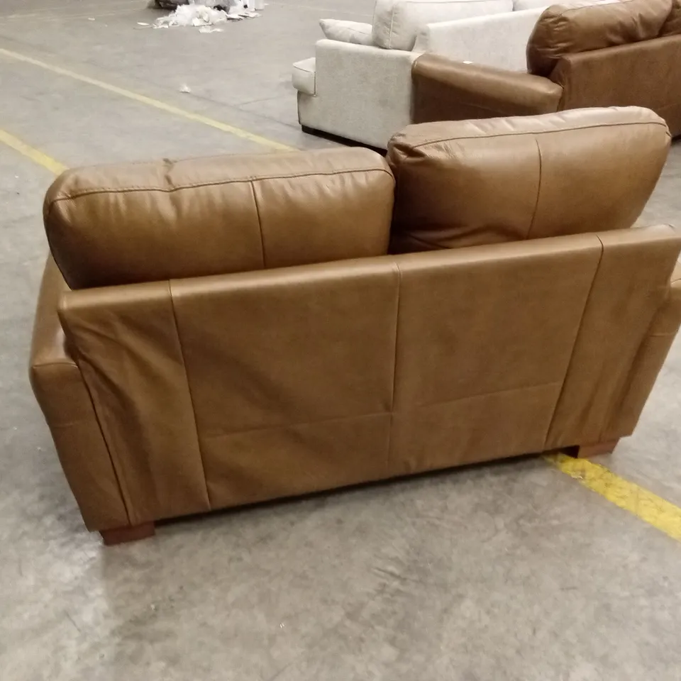 BAILEY ITALIAN LEATHER 2 SEATER SOFA - TAN RRP £829