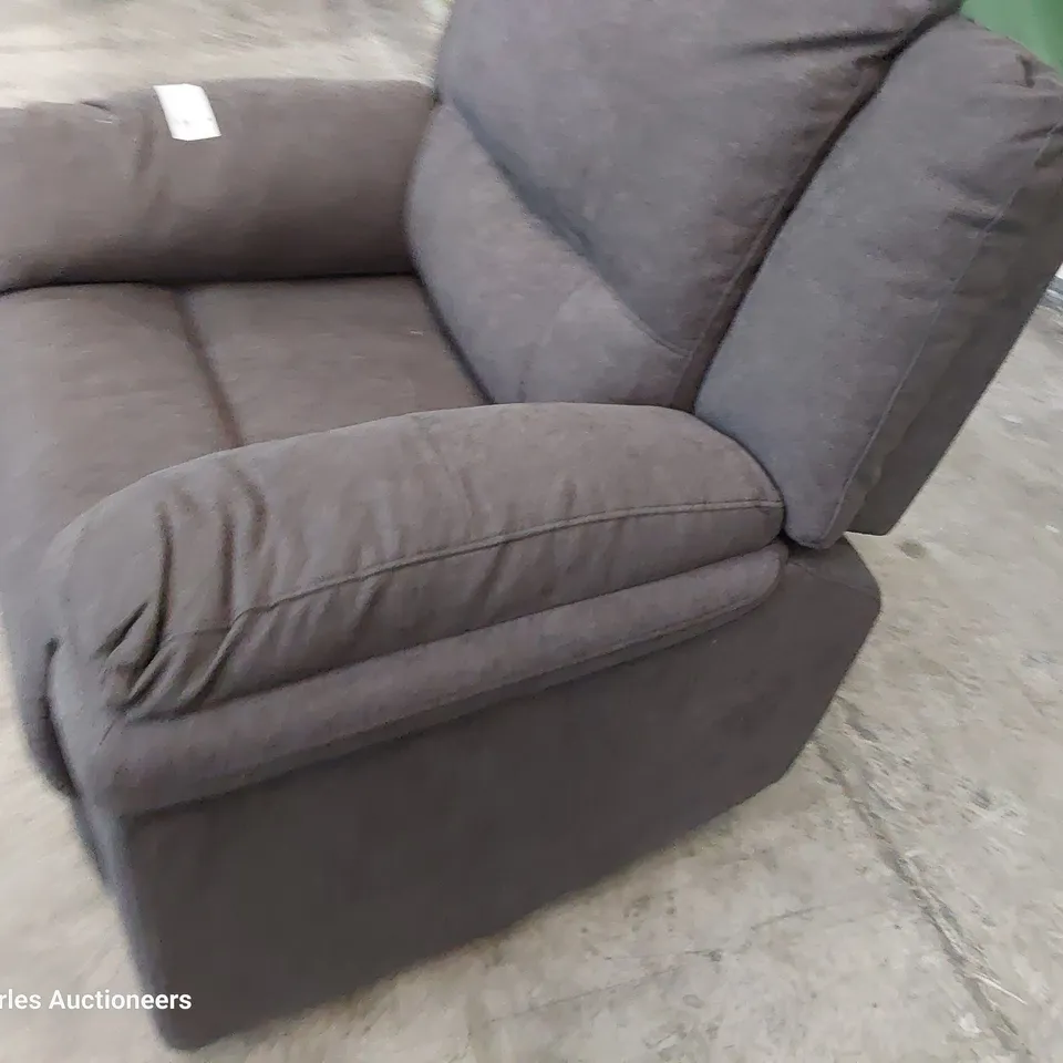 DESIGNER MANUAL RECLINING EASY CHAIR CHARCOAL FABRIC 