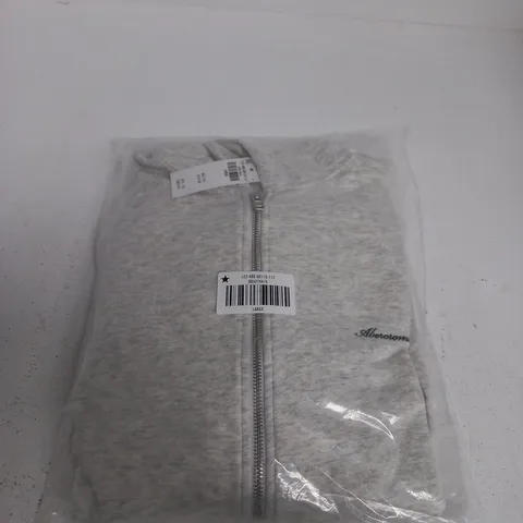 ABERCROMBIE AND FITCH ZIP HOODIE – GREY HEATHER, LARGE