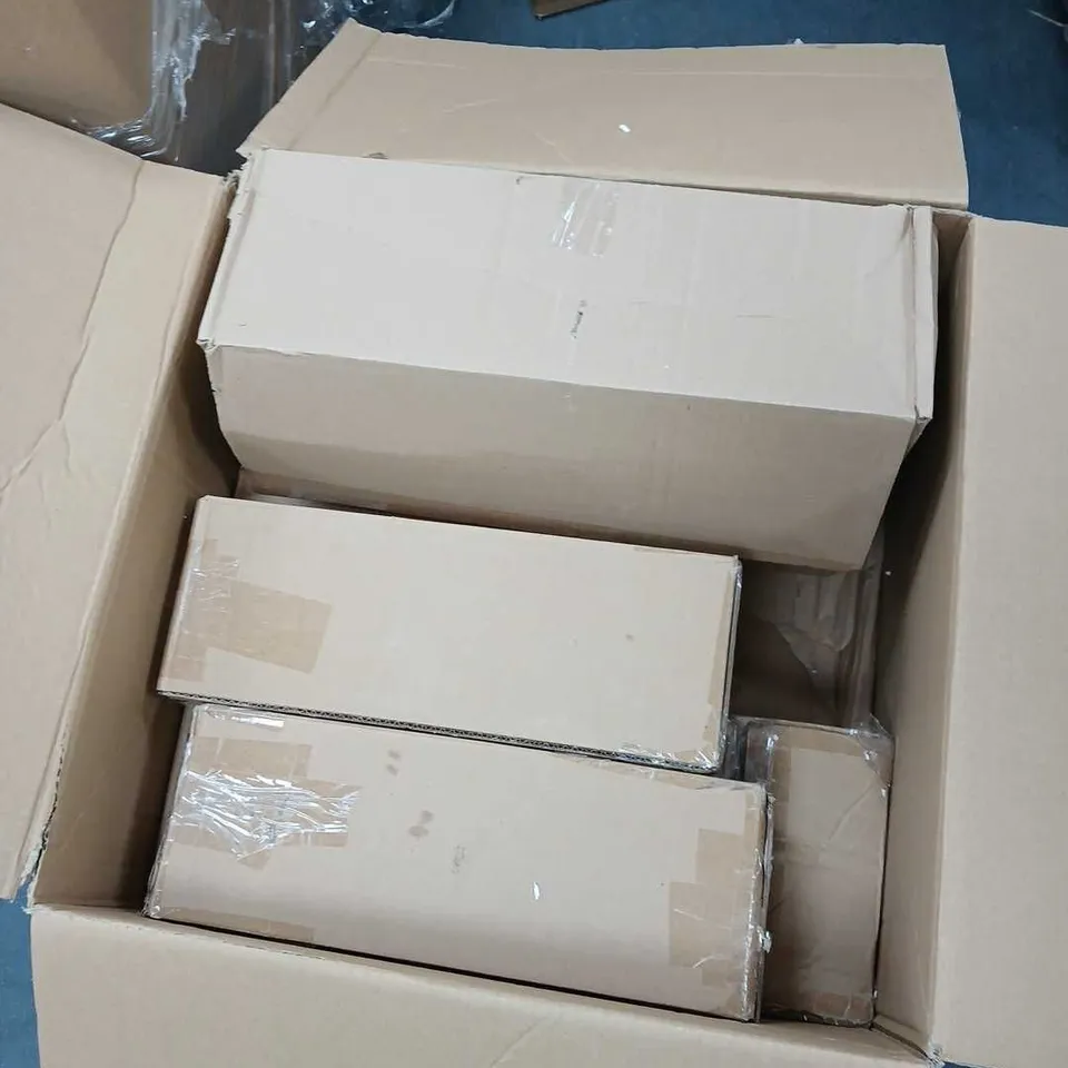 BOX CONTAINING A MIX OF APPROXIMATELY 10 ASSORTED BOXED ITEMS INCLUDING TOOLS, ORNAMENTS ETC.