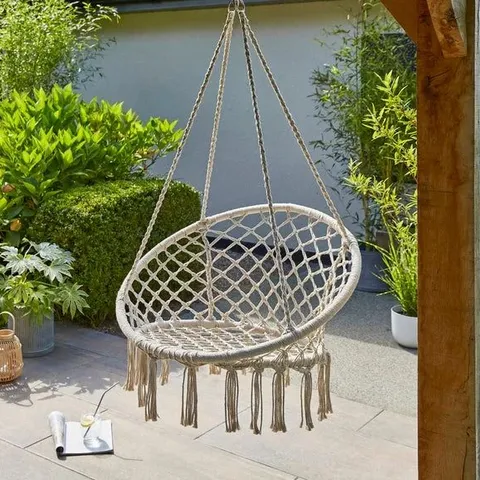 BOXED MACRAME SWING CHAIR