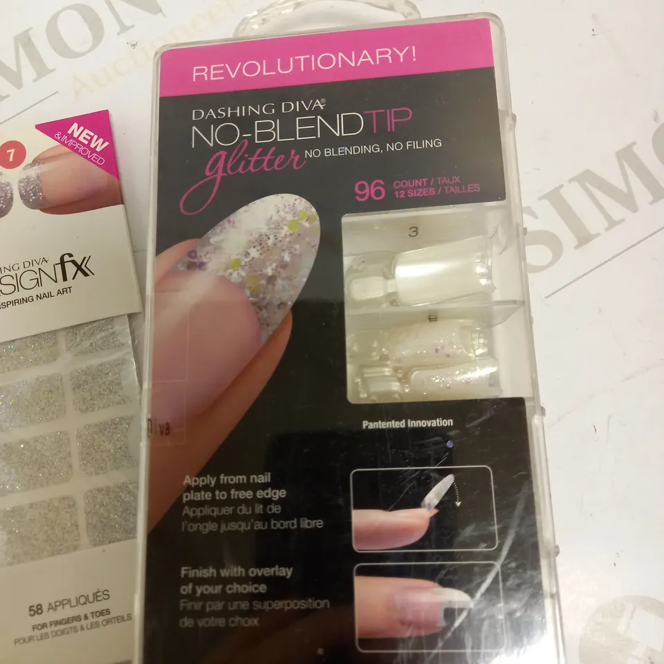 LOT OF TWO TO INCLUDE DASHING DIVA FAUX NAILS , DESIGNFX INSPIRING NAIL ART
