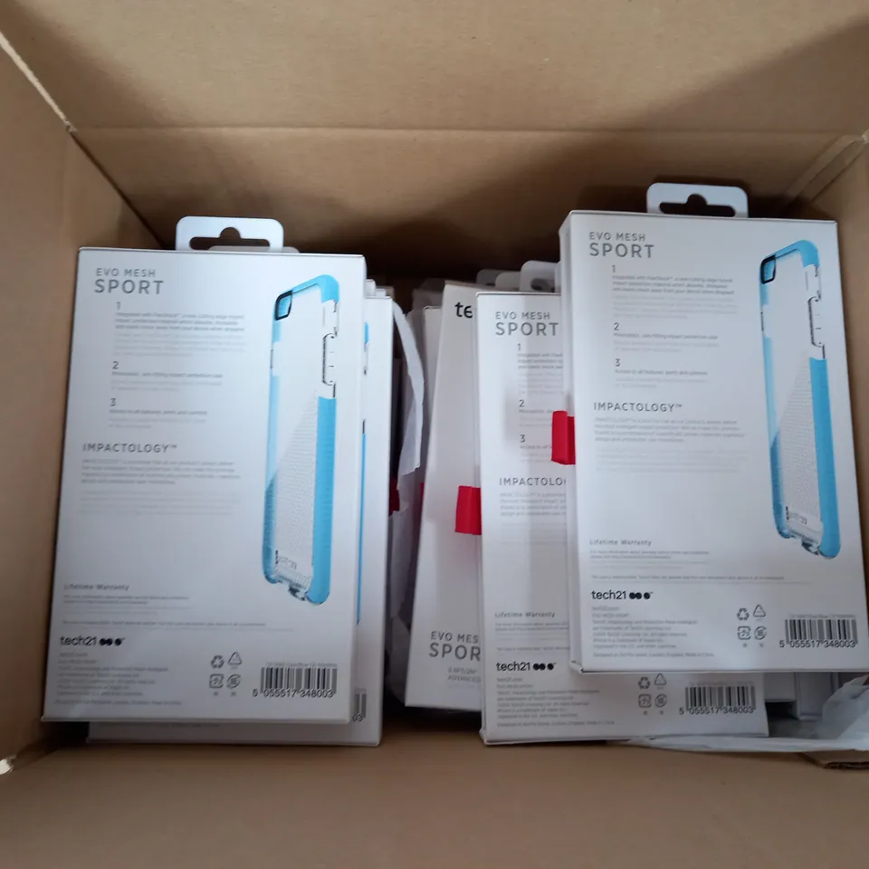 LOT OF APPROXIMATELY 15 TECH21 EVO MESH SPORT PHONE CASES FOR IPHONE 6 PLUS - CLEAR/BLUE