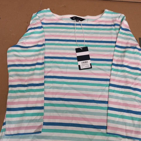 CREW CLOTHING COMPANY STRIPED LONG-SLEEVE TOP – UK 12 (WOMEN)
