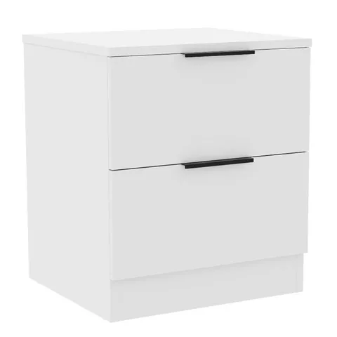 BOXED TREGA 2 DRAWER BEDSIDE CHEST - WHITE (1 BOX)