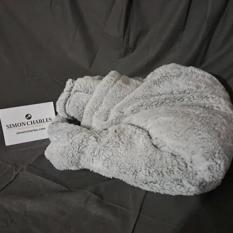 COZZEE HOME TIPPED FLUFFY GREY CARDIGAN - LARGE