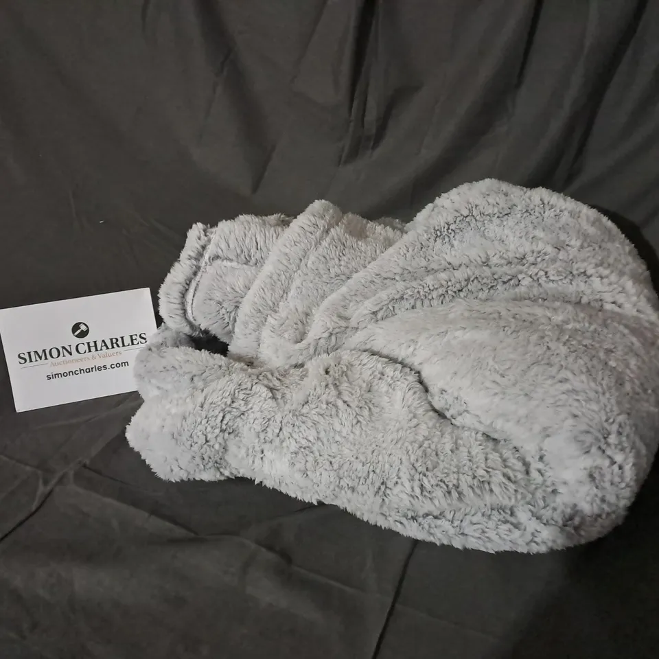 COZZEE HOME TIPPED FLUFFY GREY CARDIGAN - LARGE