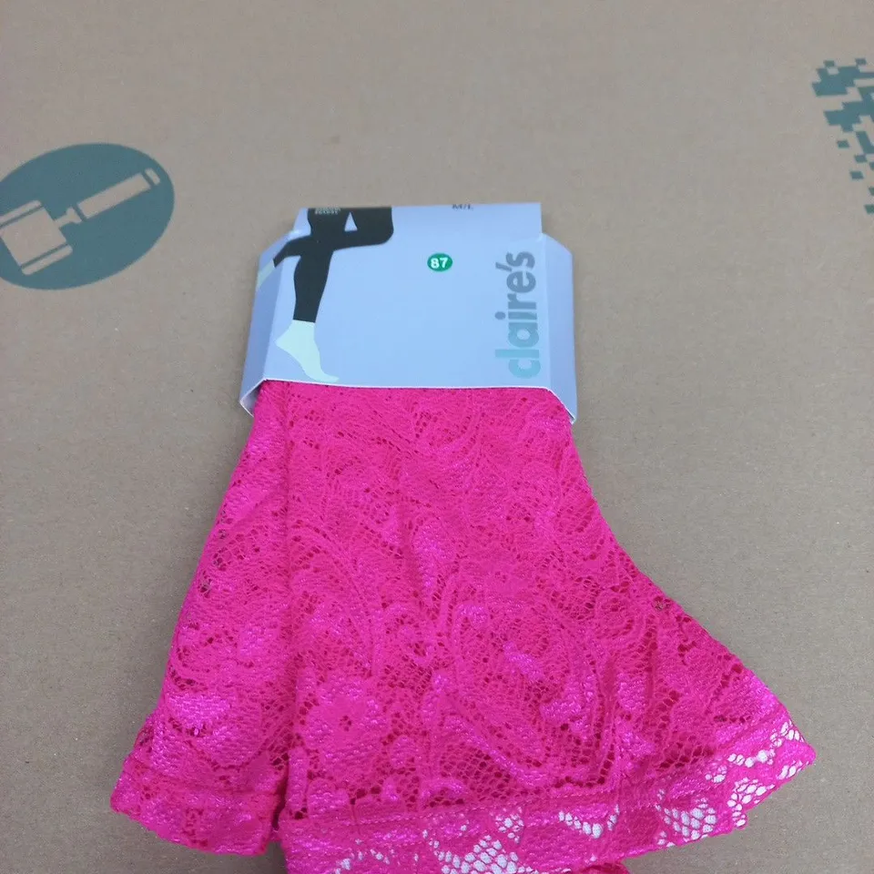 CLAIRE'S PINK LACE LEGGINGS – M/L (UK SIZE M/L)