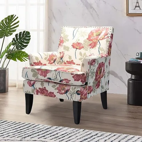 BOXED HULALA HOME MODERN ACCENT HERRERA CHAIR, STRIPE RED