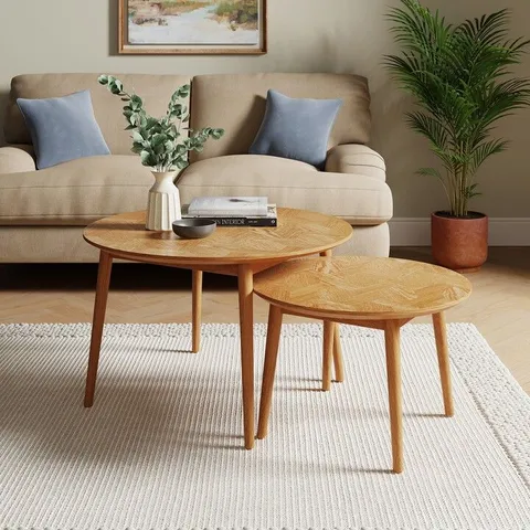 BOXED FARRIS NEST OF TABLES - LIGHT OAK (1 BOX)