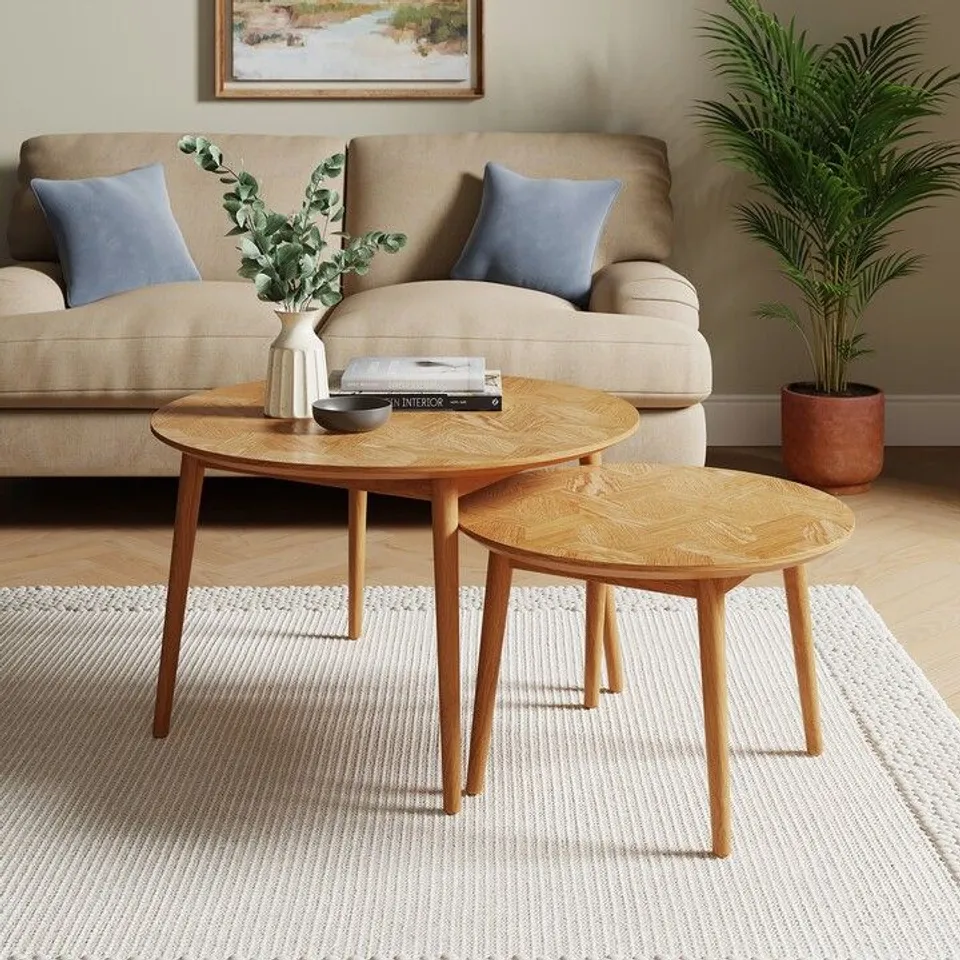 BOXED FARRIS NEST OF TABLES - LIGHT OAK (1 BOX)