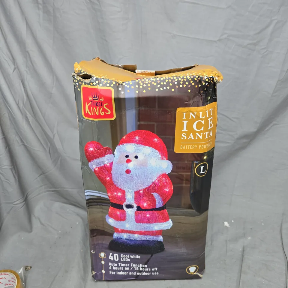 THREE KINGS SANTA ACRYLIC BATTERY OPERATED OUTDOOR CHRISTMAS LIGHT