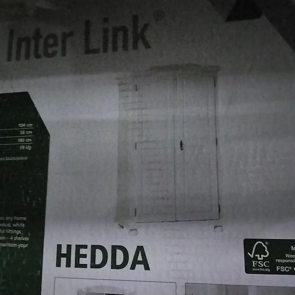 BOXED HEDDA SOLID WOOD WARDROBE , WHITE 