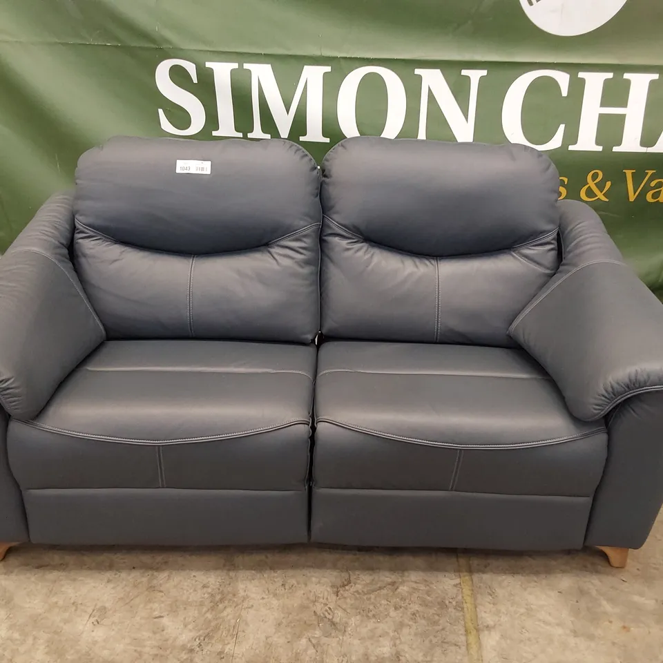 QUALITY BRITISH DESIGNER G PLAN JACKSON POWER RECLINING THREE SEATER SOFA CAMBRIDGE NAVY LEATHER 