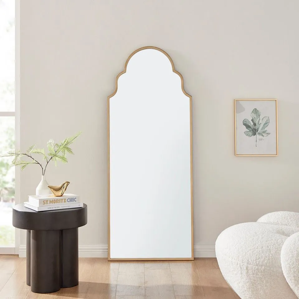 BOXED HIMA GOLD LARGE ARCH WALL MIRROR - GOLD