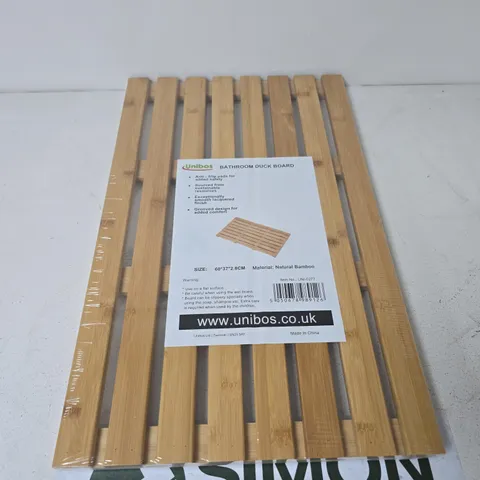 UNIBOS BATHROOM DUCK BOARD – BAMBOO, NATURAL FINISH, 60 × 37 × 2.8 CM